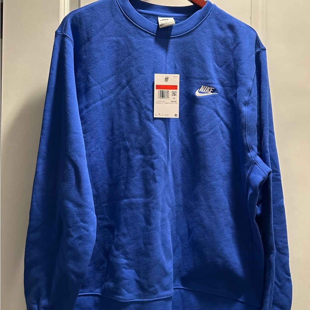 Nike Men's Vibrant Blue Crewneck Sweater